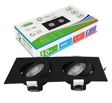 Spot Led Embutir Duplo Preto 2X5W 10W Bivolt Branco Neutro