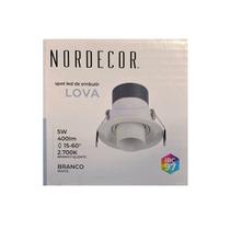 Spot Led Embutir Lova 5W 2700K 15-60 IRC 97 Branco Bivolt - Nordecor - 6450 Spot Led Embutir Lova 5W 2700K 15-60 IRC 97 Branco Bivolt - Nordecor - 6450