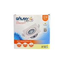 Spot Led Embutir Quadrado 12W Branco Quente 3000K Galaxy