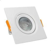 Spot Led Embutir Quadrado 3W Bivolt 6500k Branco Frio