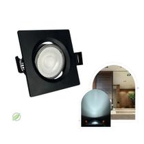 Spot Led Embutir Quadrado Preto 3w Direcionavel Branco Frio