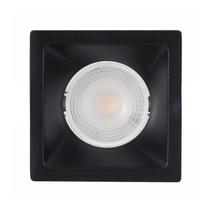 Spot Led Embutir Quadrado Recuado 3W Bivolt Abs+Pc Preto Blumenau Iluminação 3.000k Luz Amarela