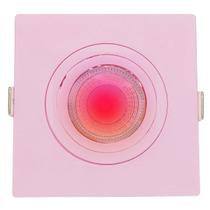 Spot Led Embutir Quadrado Rosa 10Cm Incluso Lâmp Vermelha 4W