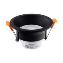 Spot Led Embutir Redondo Recuado 6W Bivolt Abs+Pc Preto Blumenau Iluminação 3.000k Luz Amarela