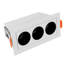 Spot Led Embutir Retangular Luminária Focco 9,5cm 6W