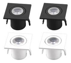 Spot Led Móveis De Embutir Mini C/2 Unidades 1W Qua Branco