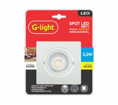 Spot LED MR11 Branco Quadrado Direcionável 3,5W 6500K