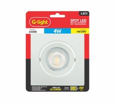 Spot Led Olho de boi Quadrado Bivolt 4W Glight Luz Fria