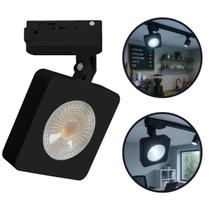Spot Led para Trilho Eletrificado 10w Quadrado Preto Nobby Deluxe