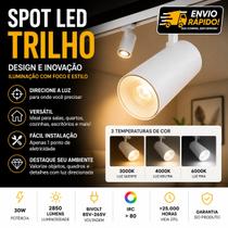 Spot Led Para Trilho Eletrificado 30w Branco Luz Quente