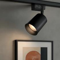 Spot Led Preto Para Trilho Eletrificado 10W Quente Bivolt