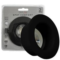 Spot Led Preto Redondo Recuado 5w Branco Neutro 4000K