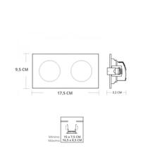 Spot Led Quadrado De Embutir Duplo 10W Preto Llum 4000K Spot Led Quadrado De Embutir Duplo 10W Preto Llum 4000K
