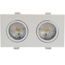 SPOT LED QUADRADO DUPLO DIRECIONAVEL EMBUTIR 10W 4000k CORPO BRANCO GALAXY