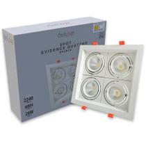 Spot Led Quadruplo Embutir Quadrado Recuado 3 Em 1 Avant