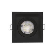 Spot Led Recuado de Embutir Quadrado Preto 5W 3000K Luz Amarela - Kian Spot Led Recuado de Embutir Quadrado Preto 5W 3000K Luz Amarela - Kian