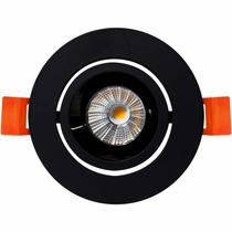 SPOT LED REDONDO DIRECIONAVEL EMBUTIR 5W 6000k ALUMINIO PRETO EMBULED