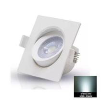 Spot LED SMD 5 watts quadrado Branco Fria Kit 10 peças