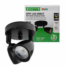 Spot LED Taschibra Direct MR16 2X4W Preto - Base Circular
