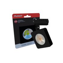 Spot Led Trilho Authentic Nobby Quadrado Preto 10W 800 Lumens Branco Frio 6500K Bivolt - Avant 910541376