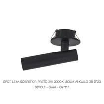 Spot leya embutir preto 2w 3000k 150 lúmens ip20 bivolt gaya gy7115