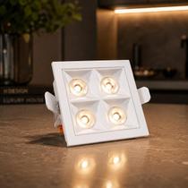 Spot Luminária 4 Focos Embutir Led 8w Quadrado Spot Luminária 4 Focos Embutir Led 8w Quadrado