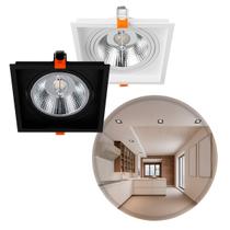 Spot Luminária de Teto Quadrado Embutir Loyo p/ LED AR111 Nordecor ST3235 - Branco