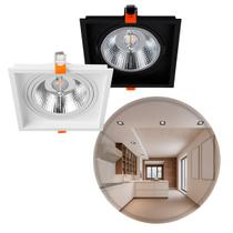 Spot Luminária de Teto Quadrado Embutir Loyo p/ LED AR111 Nordecor ST3235 - Preto