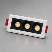 Spot Luminária Embutir Led 6w Alumínio Tipo Picco 3 Focos 127/220v Branco/preto