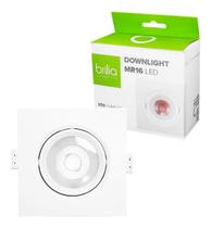 Spot luminária led downlight quadrada orientável mr16 4,5w 2700k bivolt - brilia Spot luminária led downlight quadrada orientável mr16 4,5w 2700k bivolt - brilia