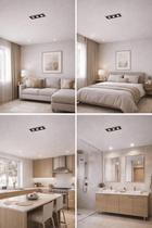 Spot Luminária Moderna Embutir Led 6w Alumínio Tipo Picco 3 Pontos Minimalista Casa Iluminação Aconchegante Luz Amarela Branco Quente 3000k