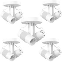 Spot Luminária Sobrepor Direcionavel P/ Teto ou Parede Área Externa Interna Redondo Branco Ou Preto P/ 1 ou 2 Lâmpadas Escolha a Quantidade