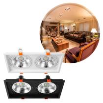 Spot Luminária Teto Retangular Embutir Loyo p/ 2xAR111 Nordecor ST3235-Branco
