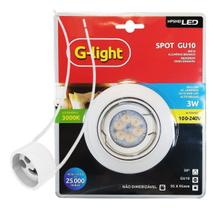 Spot Mr16 Redondo C/ Lâmpada Led 3W Gu10 Biv Quente+ Soquete