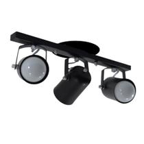 Spot No Trilho Para 03 Lâmpadas - Preto - Branco - Escovado - Cobre