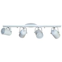 Spot No Trilho Para 04 Lâmpadas - Ideal para Sala, Quarto, Cozinha, Banheiro, Parede - Bivolt 110v-220v - Branco