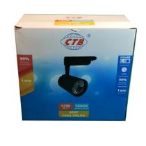 Spot p Trilho 12W Preto