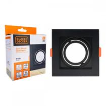 Spot Para Lampada Dicroica Black+Decker Decor Quadrado Mr16 Preto - Bds3-0007