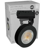 Spot para Trilho Eletrificado 10w Redondo Preto Nobby Deluxe