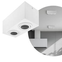 Spot Plafon Box Sobrepor Mr16 Duplo Direcionável Branco Spot Plafon Box Sobrepor Mr16 Duplo Direcionável Branco