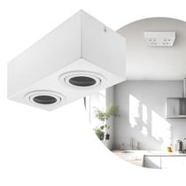 Spot Plafon Box Sobrepor Par20 Duplo Direcionável Branco Spot Plafon Box Sobrepor Par20 Duplo Direcionável Branco