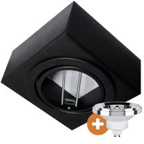 Spot Plafon Box Sobrepor Quadrado AR111 Direcionável Preto + Led Spot Plafon Box Sobrepor Quadrado AR111 Direcionável Preto + Led