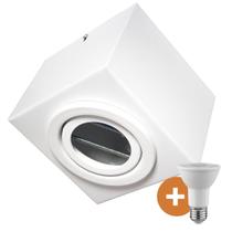 Spot Plafon Box Sobrepor Quadrado Par20 Direcionável Branco + Led Spot Plafon Box Sobrepor Quadrado Par20 Direcionável Branco + Led