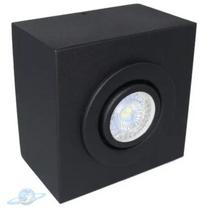 Spot Plafon GU10 Preto Sobrepor Quadrado Teto Beiral Spot Plafon GU10 Preto Sobrepor Quadrado Teto Beiral