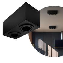 Spot Plafon Sobrepor Box Mr16 Duplo Direcionável Preto Spot Plafon Sobrepor Box Mr16 Duplo Direcionável Preto