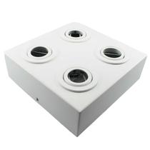 Spot Plafon Sobrepor Box Mr16 Quadruplo Direcionável Branco