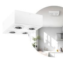 Spot Plafon Sobrepor Box Par20 Quadruplo Direcionável Branco Spot Plafon Sobrepor Box Par20 Quadruplo Direcionável Branco