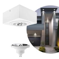 Spot Plafon Sobrepor Box Quadrado AR111 Direcionável Branco + Led 12w Spot Plafon Sobrepor Box Quadrado AR111 Direcionável Branco + Led 12w