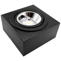 Spot Plafon Sobrepor Box Quadrado AR111 Direcionável Preto + Led 12w Spot Plafon Sobrepor Box Quadrado AR111 Direcionável Preto + Led 12w