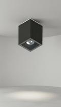 Spot Plafon Sobrepor Cubo Recuado Par20 Preto